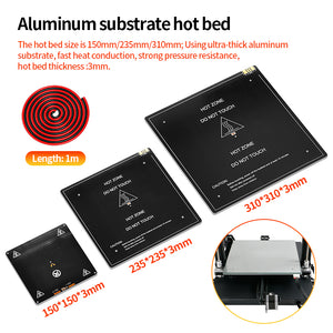 3D Printer Parts Aluminum Hotbed MK2A Heated 150mm/235mm/310mm