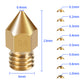 10pcs MK8 Nozzles 0.1~1.0mm